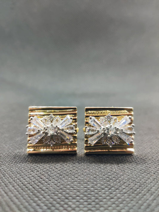 1 CARAT GOLD ROUND CUFFLINKS (007)