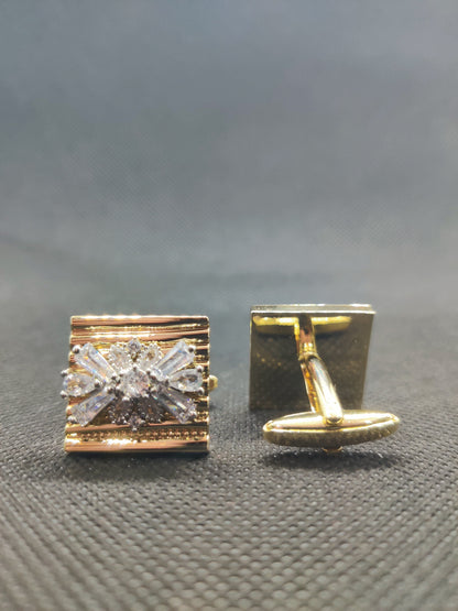 1 CARAT GOLD ROUND CUFFLINKS (007)