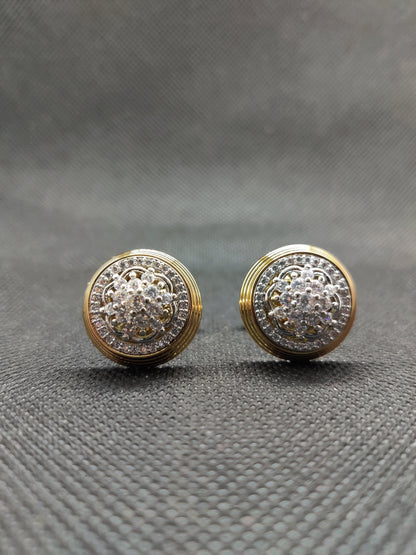 1 CARAT GOLD ROUND CUFFLINKS (006)