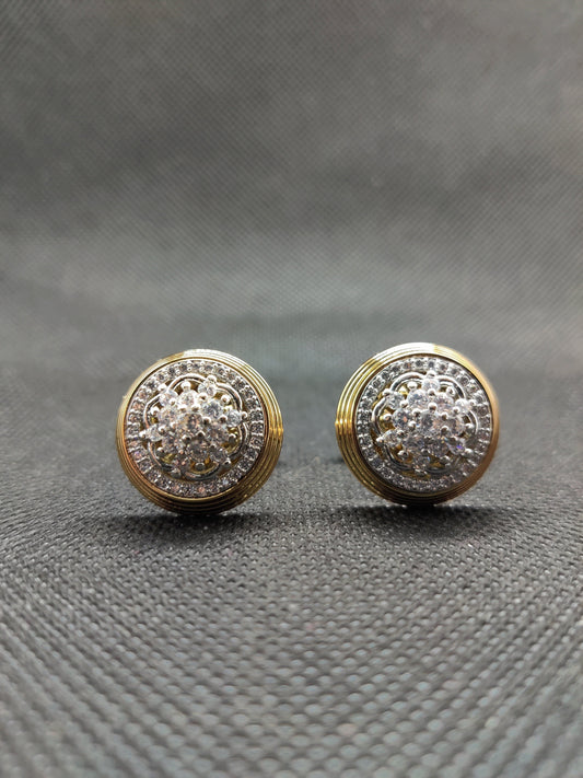 1 CARAT GOLD ROUND CUFFLINKS (006)