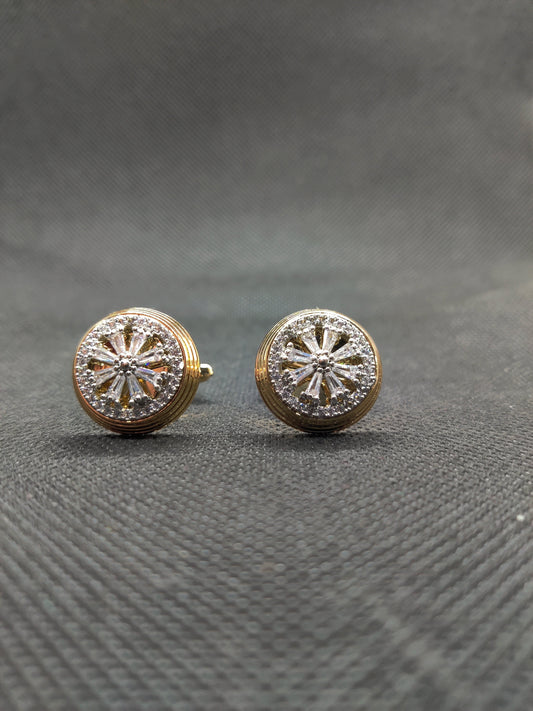 1 CARAT GOLD ROUND CUFFLINKS (005)