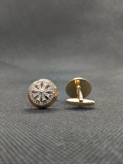 1 CARAT GOLD ROUND CUFFLINKS (005)