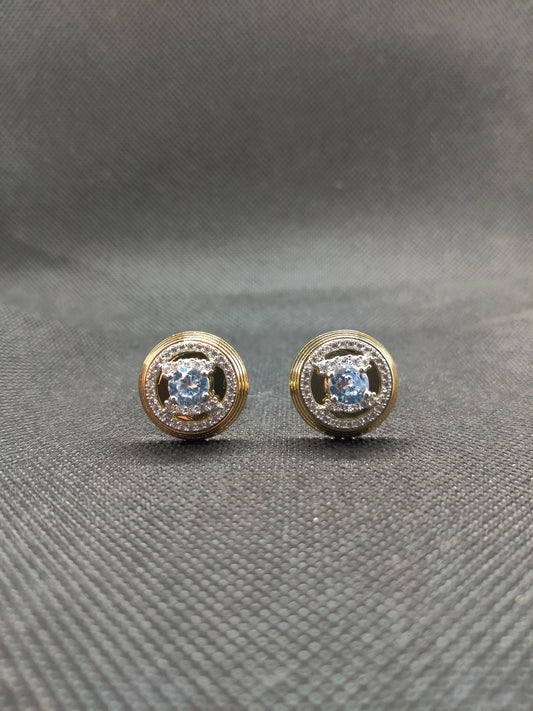 1 CARAT GOLD ROUND CUFFLINKS  (001)