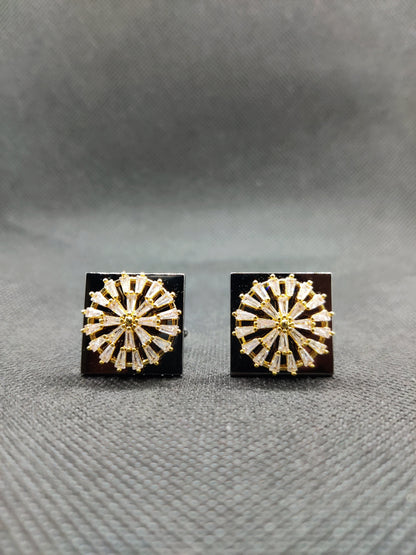 1 CARAT MATEALLIC GOLD CUFFLINKS (002)
