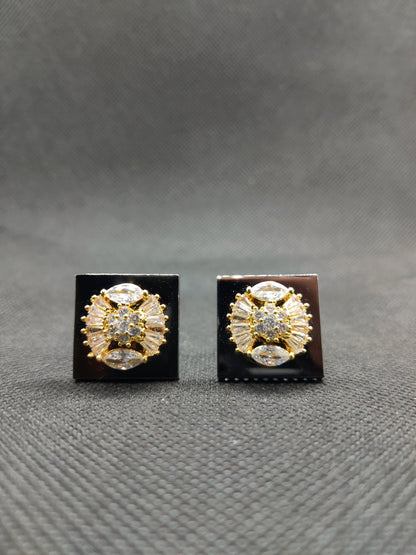 1 CARAT MATEALLIC GOLD CUFFLINKS (007)