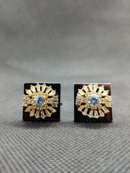 1 CARAT MATEALLIC GOLD CUFFLINKS (006)